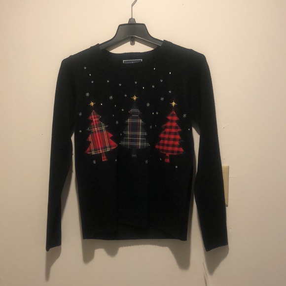 NWT Karen Scott long sleeve Christmas trees sweater-M - Picture 2 of 12